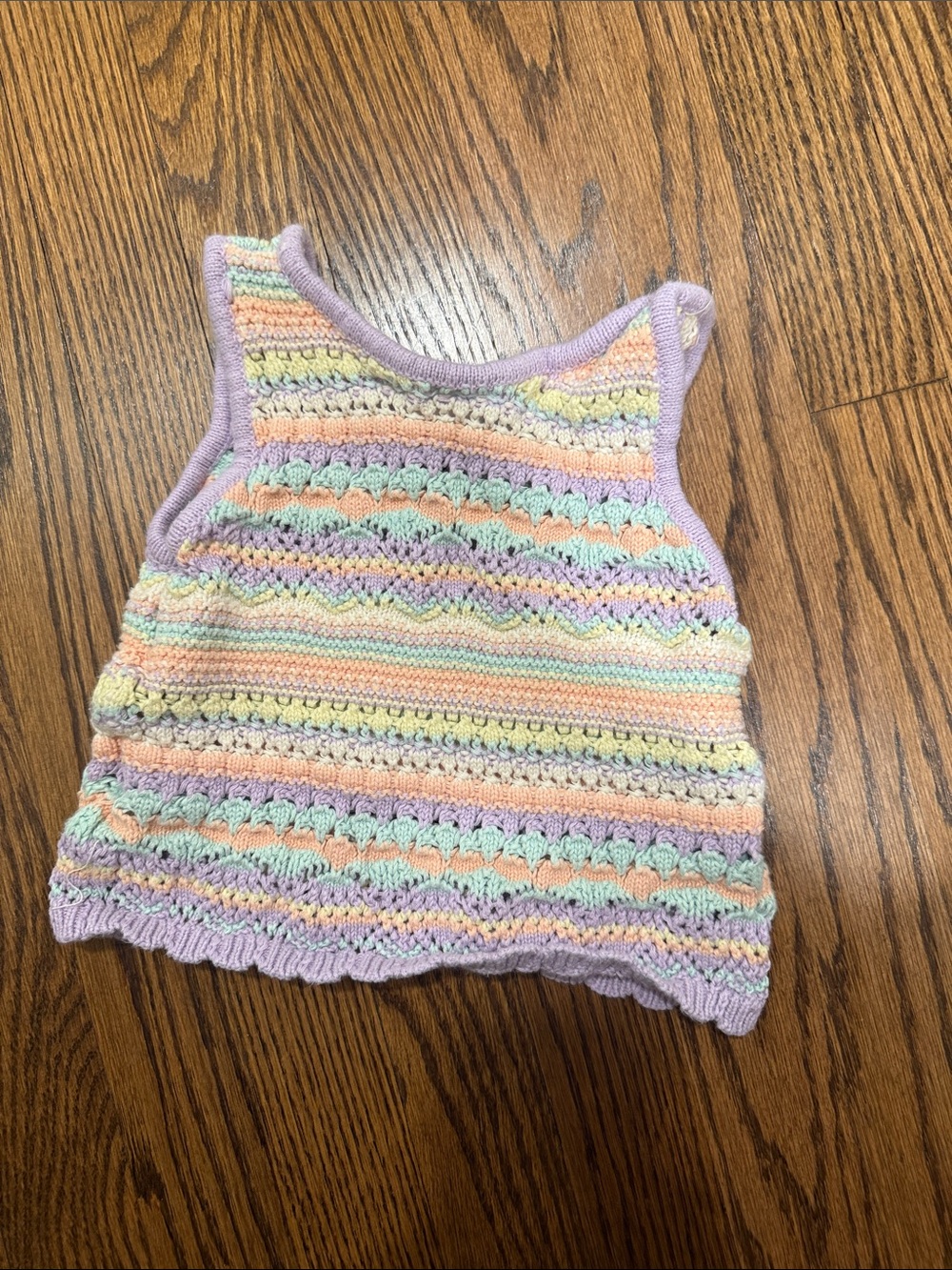 Zara 3T Crochet Pastel Knit Tank Top - Picture 2 of 3